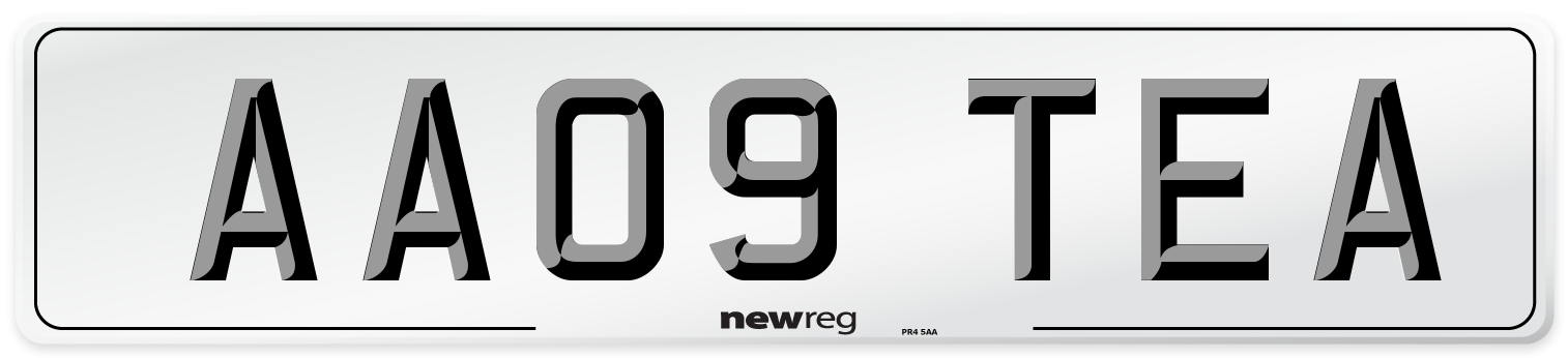 AA09 TEA Number Plate from New Reg